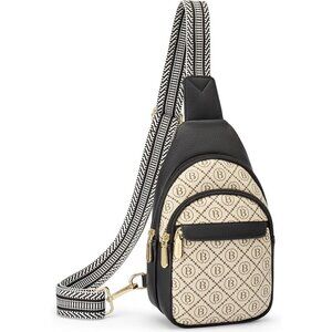 Leather Sling 1-black Bag Women Small Crossbody Fanny Pack Shoulder Chest Bag